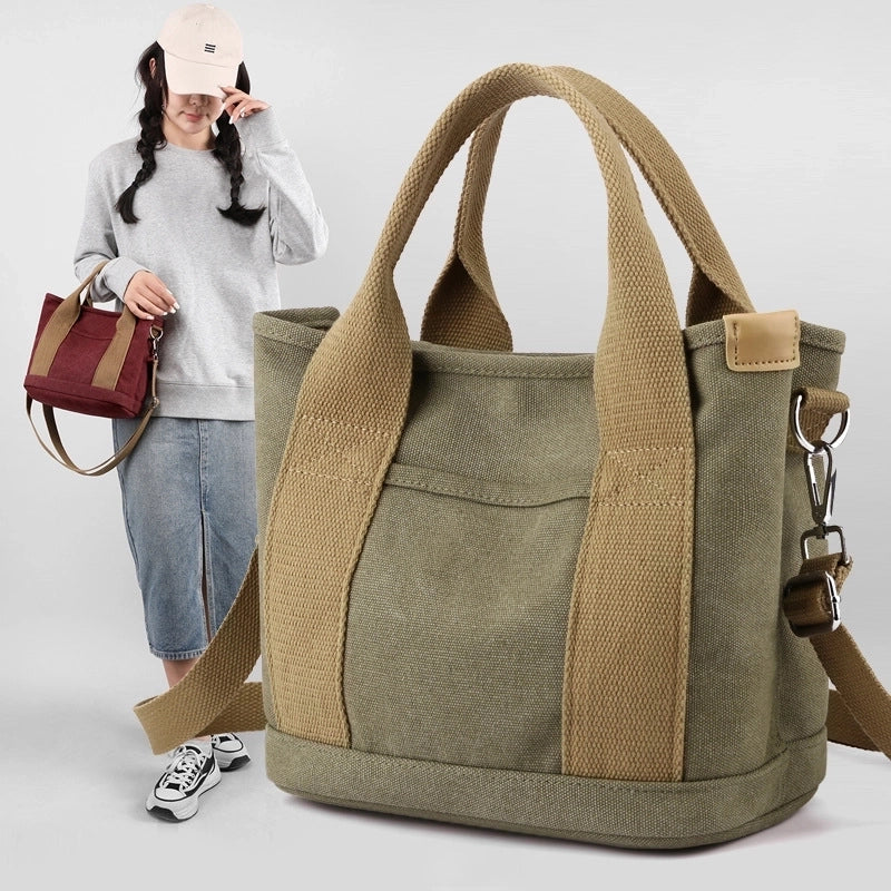 Women's Medium All Seasons Canvas Vintage Style Handbag Tote Bag
