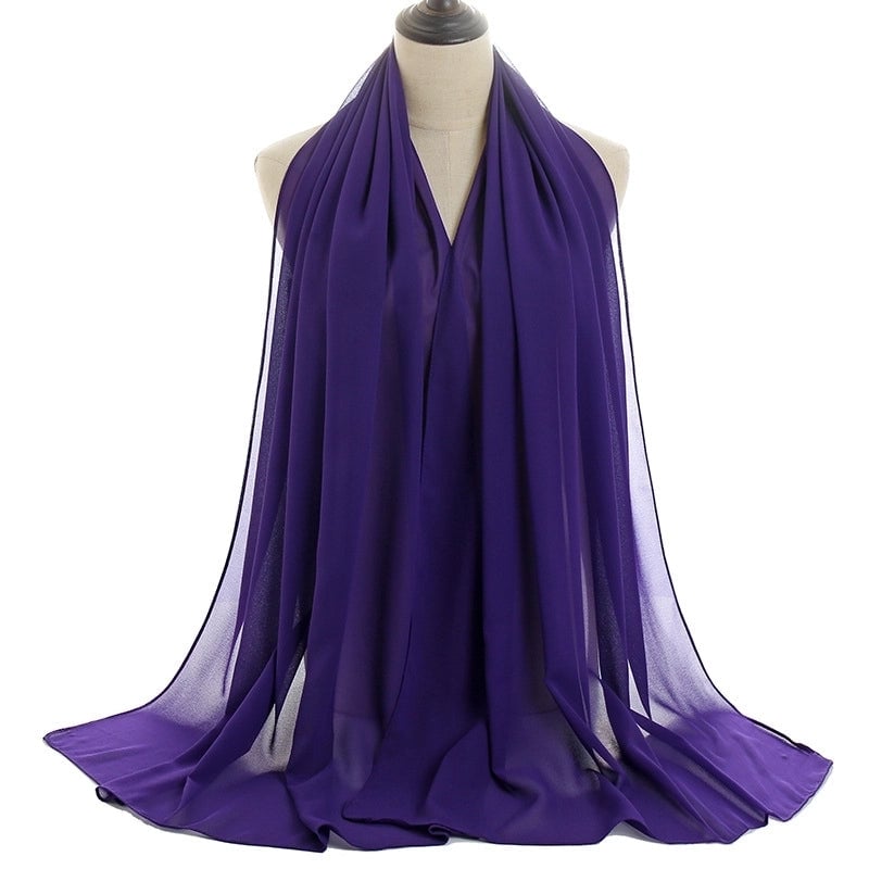 Women's Minimalist Solid Color Chiffon Cotton Linen Scarves