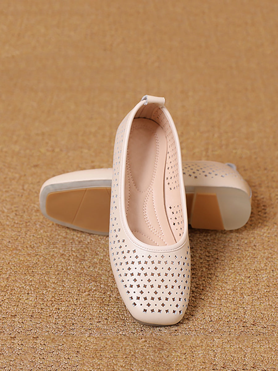 Women Summer Casual Hollow Out Low Heel Shoes