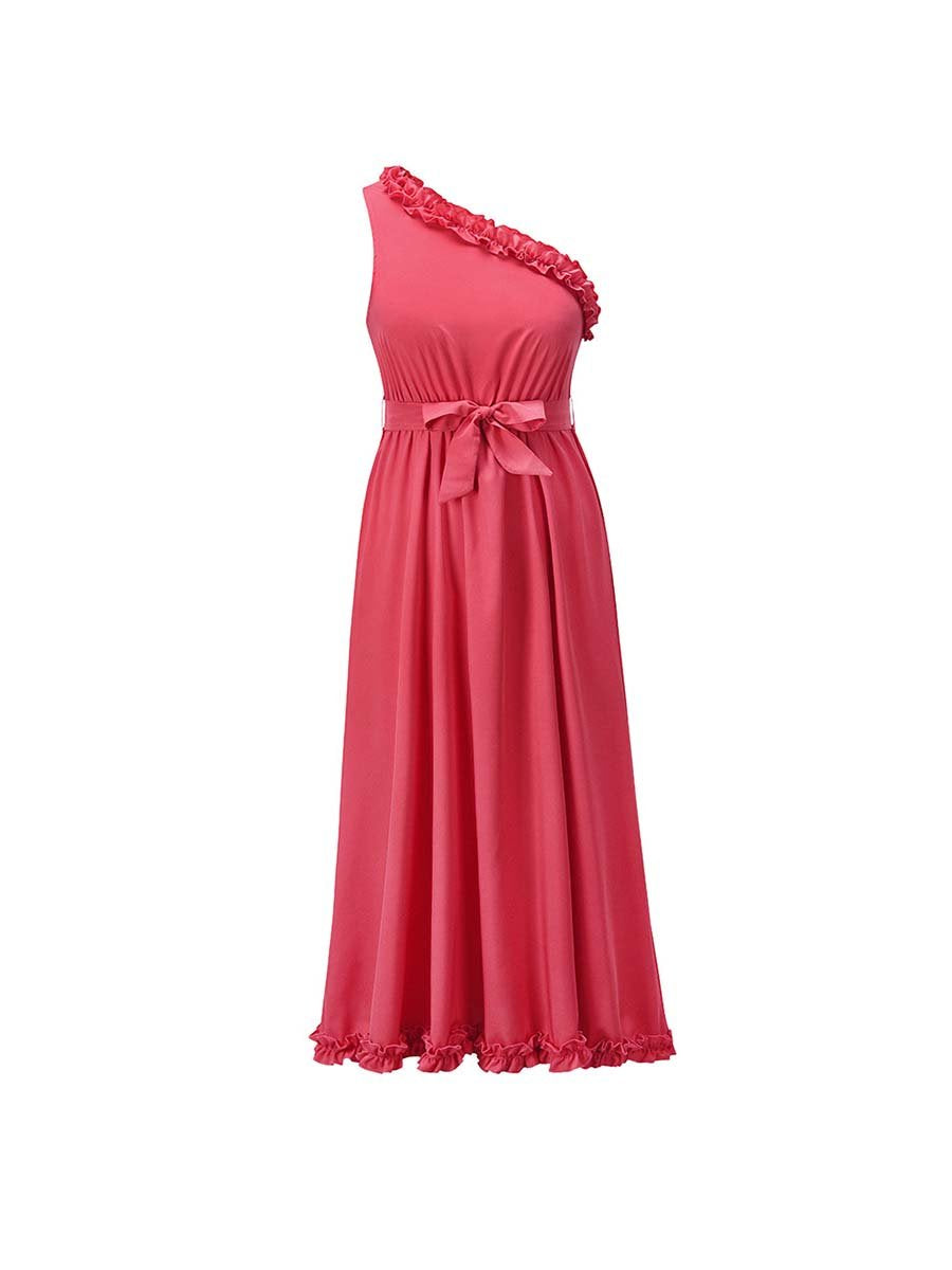 Ruffle One-Shoulder Dress