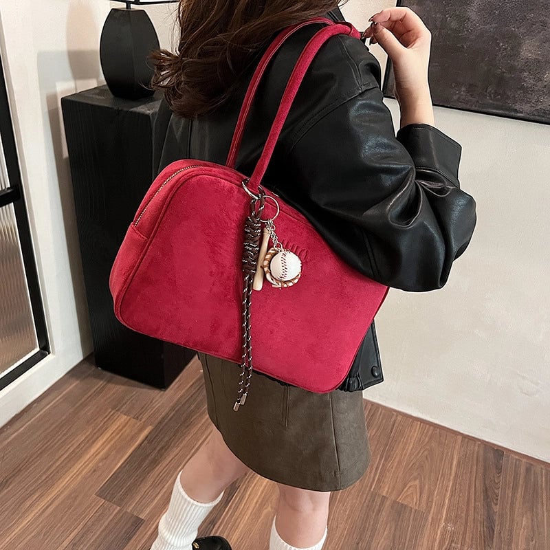 Women's Pu Leather Solid Color Basic Square Zipper Shoulder Bag Handbag Crossbody Bag