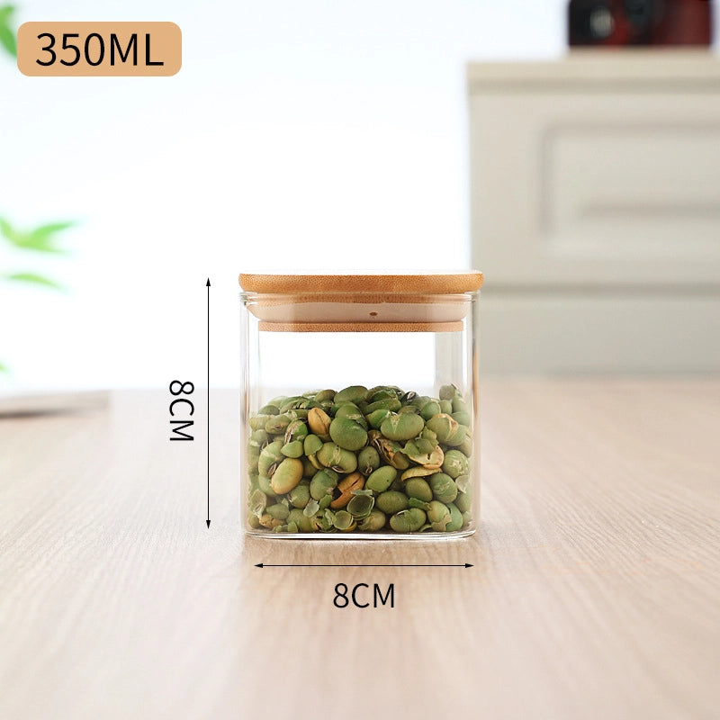 Minimalist Solid Color Wood Glass Storage Container Box