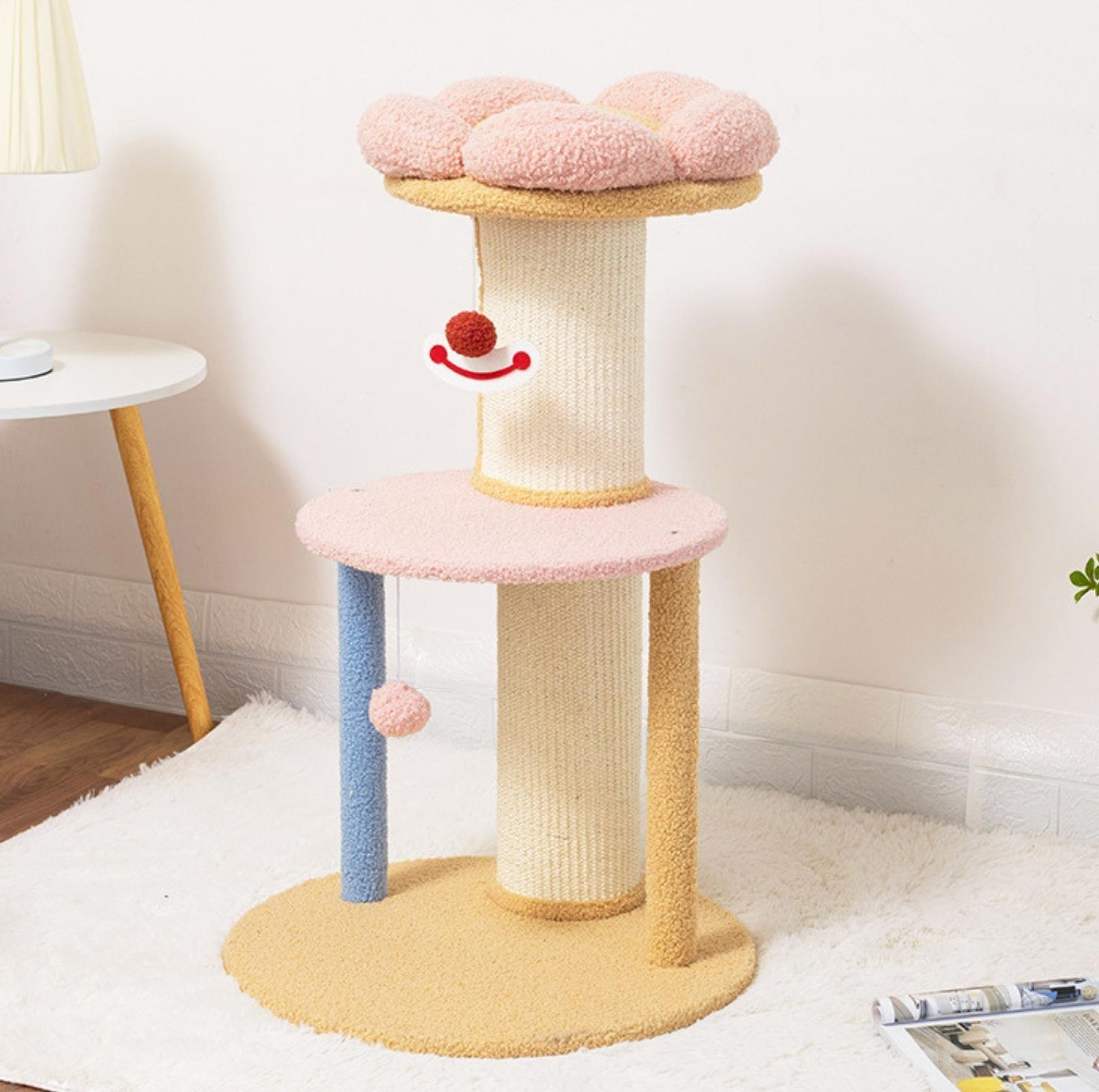 Circus Cat Tree with Scratching Posts and Cozy Nest