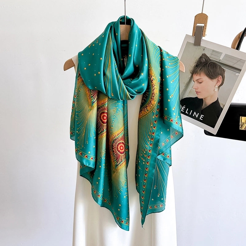 Women's Casual Elegant Minimalist Geometric Satin Silk Scarf