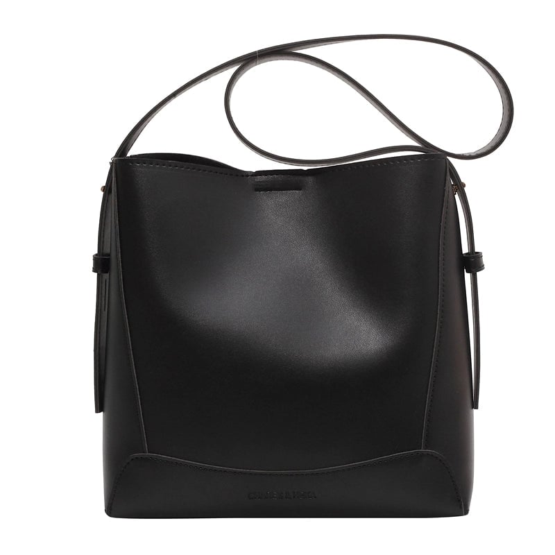 Women's All Seasons Pu Leather Solid Color Classic Style Bucket Magnetic Buckle Shoulder Bag