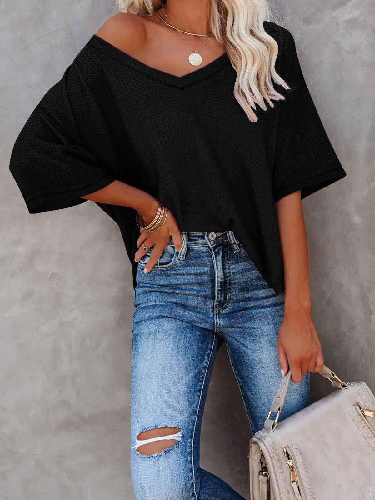 V-Neck Dolman Sleeve Top