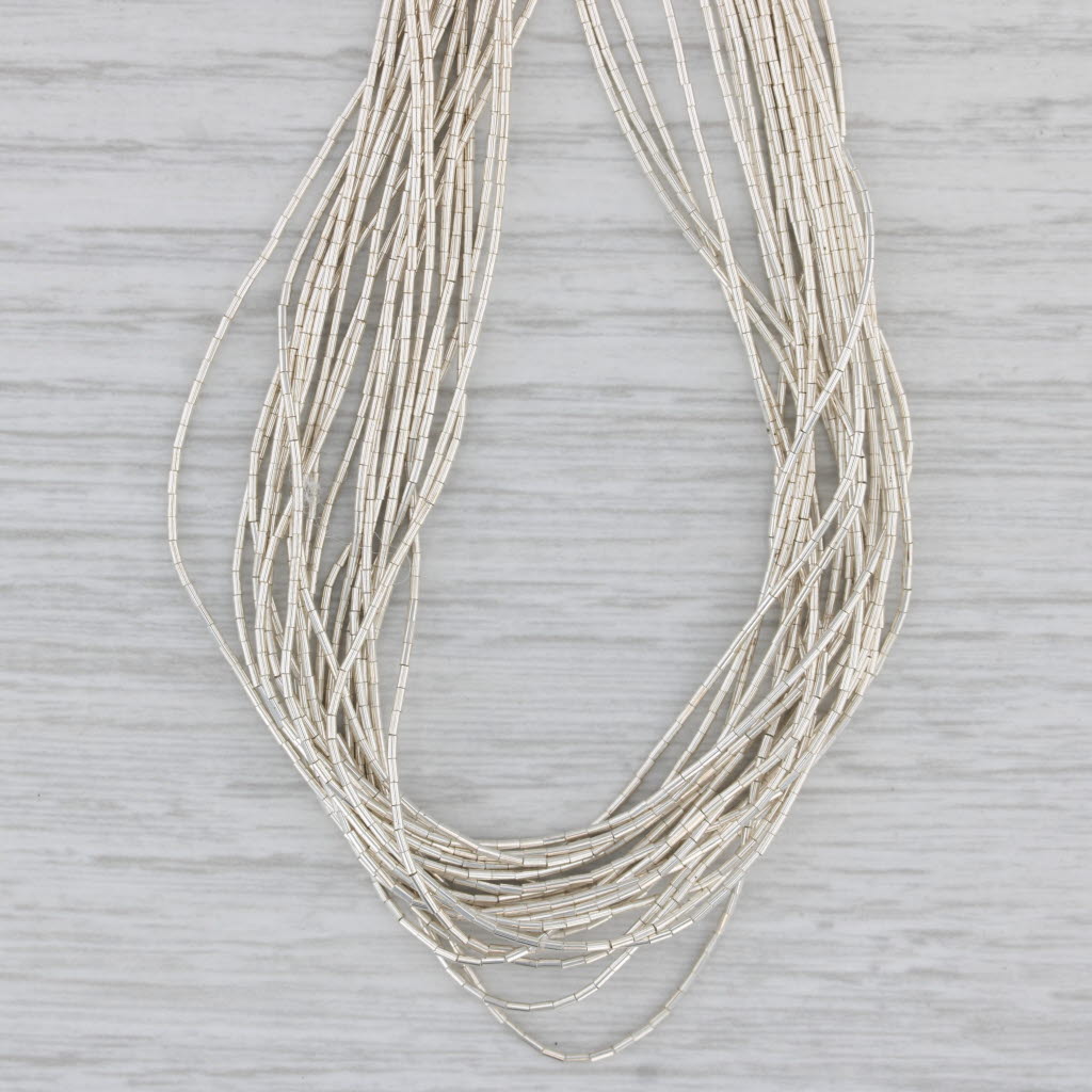 Vintage Native American Liquid Silver Chain Necklace Sterling Silver 23.5