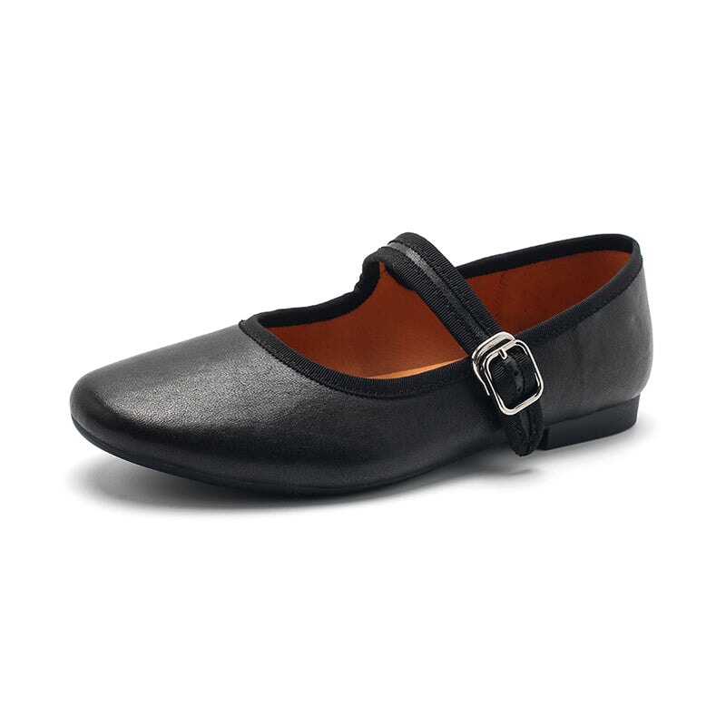 Handmade Leather Womens Michaela Mary Jane Flats in 9 Colors