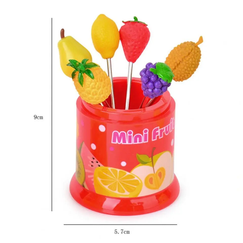 6 PIECES PATTERN FRUITS FORK