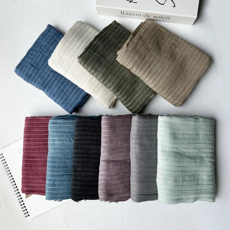 Unisex Sweet Stripe Viscose Fiber Scarf