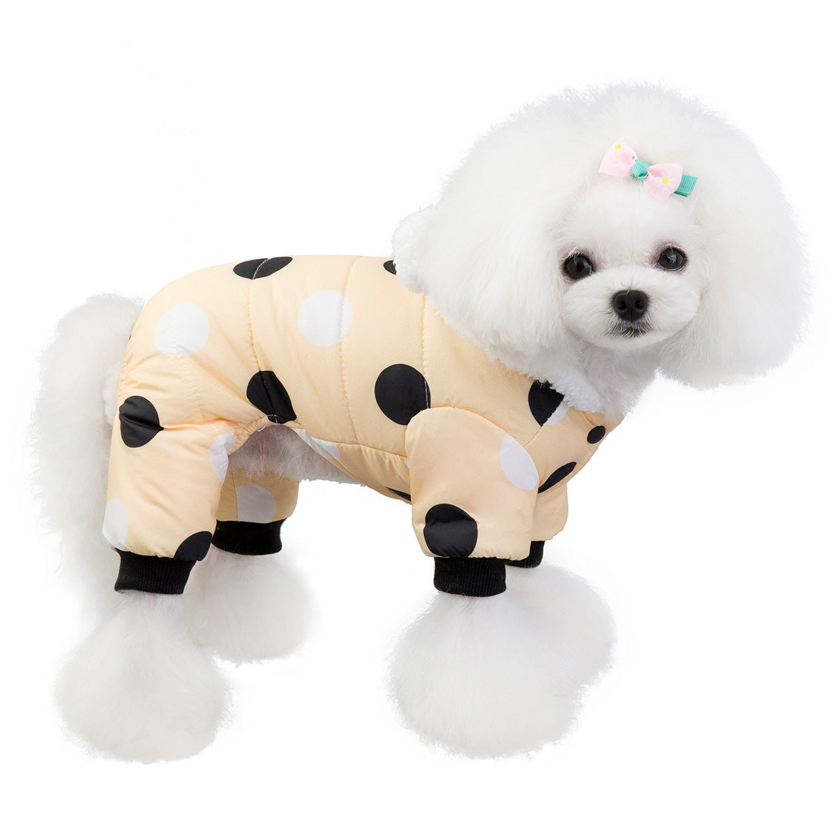 Warm Polka Dot Coat - Cozy Dog Winter Jacket