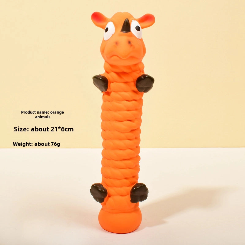 Pet Latex Toy Standing Rope Elephant Hippo Animal Shape Molar Bite Resistant Latex Vocal Dog Toy