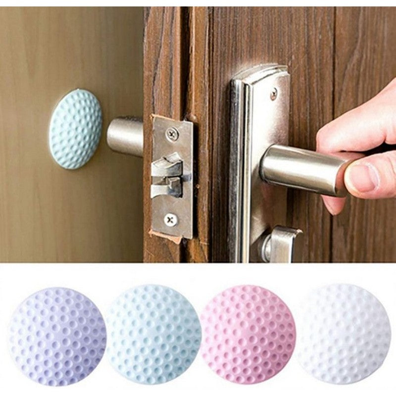 (Pack of 4) Door Handle Bumper Rubber Lock Crash mat Pad Baby safety Protective Anti-collision Edge Corner Wall Protector Guard Door Stopper