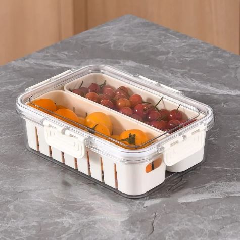 Small Snackle Container Lunch Box. Air-Tight Square Snack Container Snackle Box With Handle