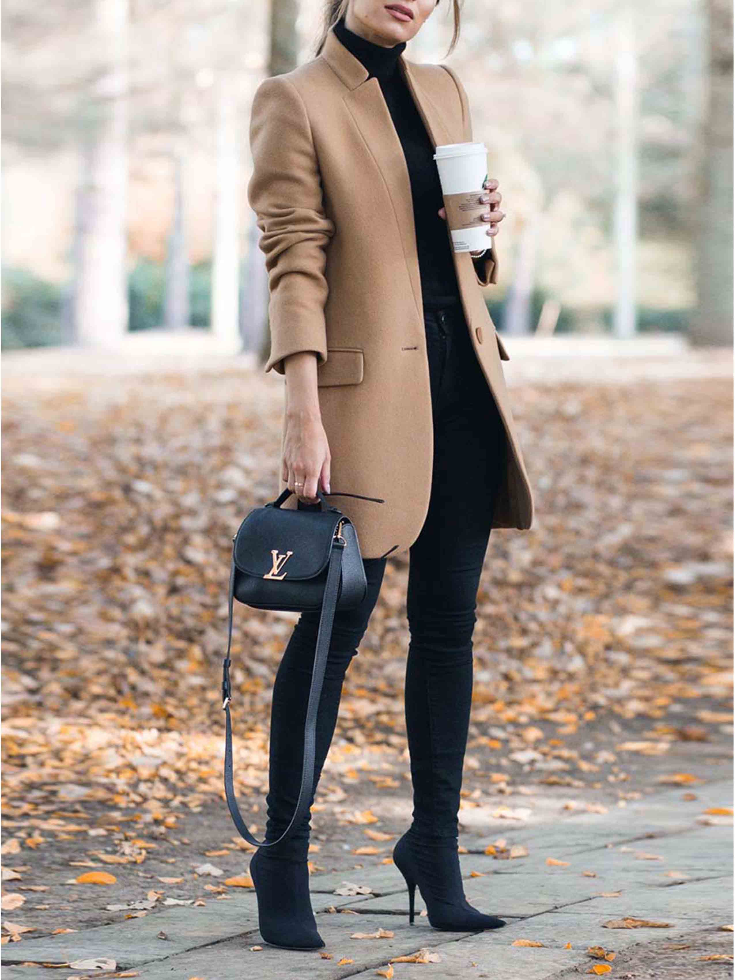 One Button Khaki Coat