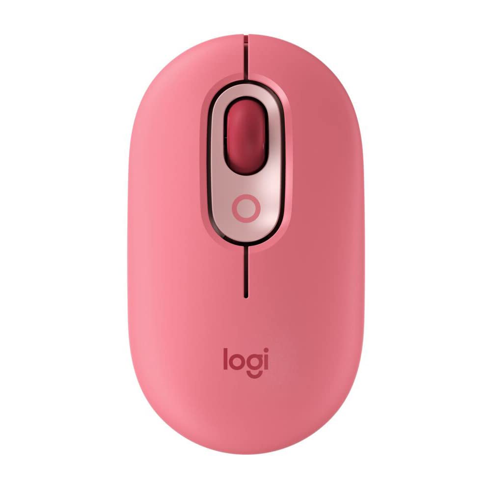 Logitech POP Keys - Teclado mecánico inalámbrico con teclas de emoji personalizadas (rosa rompecorazones) con mouse inalámbrico, reposamanos, concentrador USB de 4 puertos y alfombrilla para mouse (5 artículos)