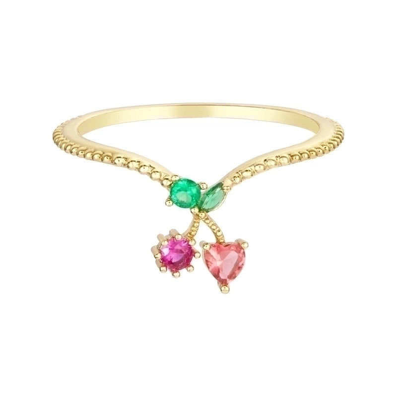 Color Zirconium Cherry Peach Tropical Fruit Rings