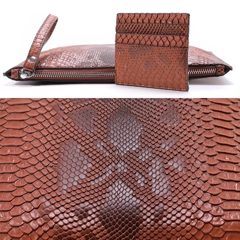 Unisex Pu Leather Solid Color Classic Style Square Zipper Envelope Bag