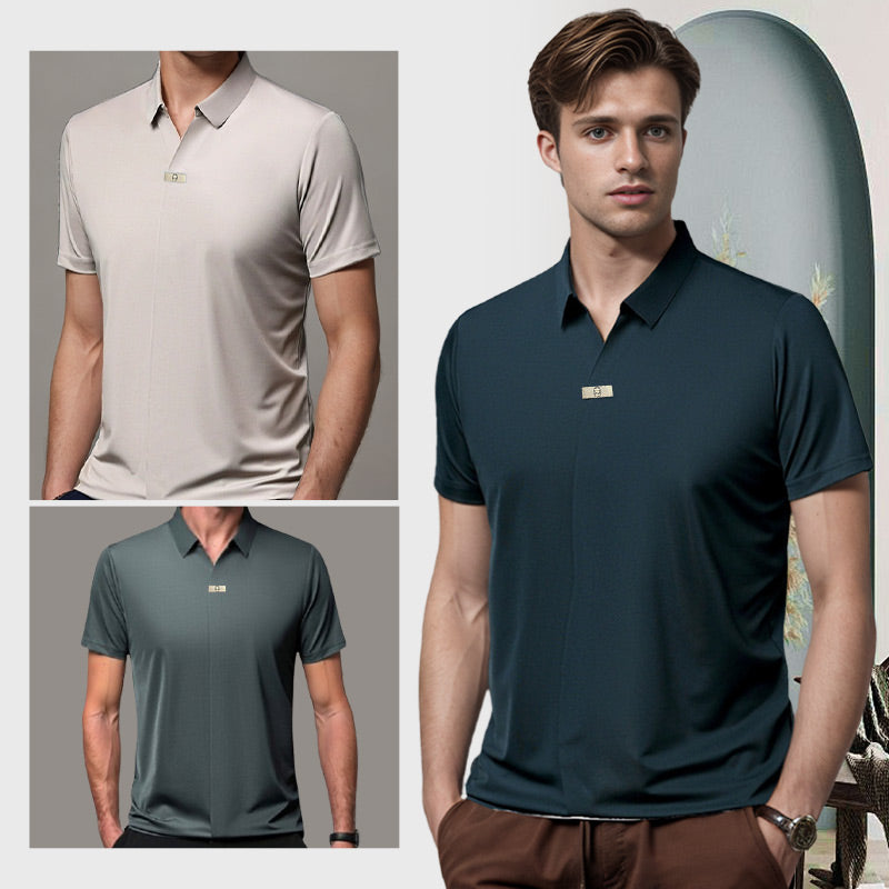 🎁Hot Sale 55% OFF⏳Men’s Casual Lapel Breathable Wrinkle-free T-shirt👔