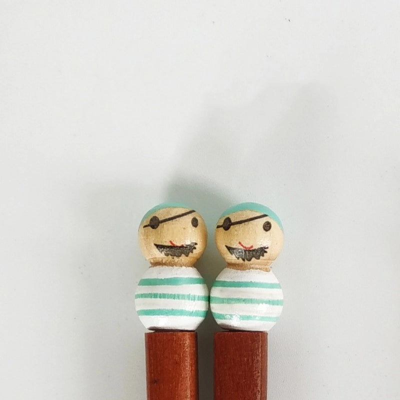 Retro Cartoon Wood Tableware 1 Pair