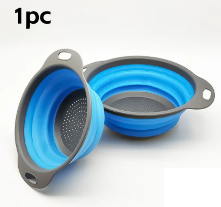 Foldable Silicone Drain Basket-Blue(Large)