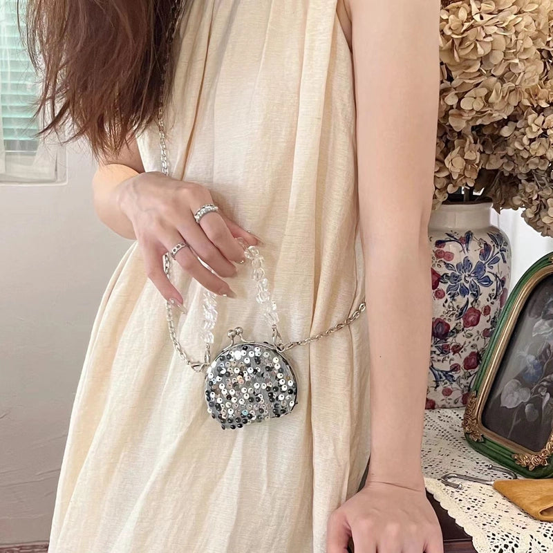 Women's Mini Arylic Solid Color Elegant Streetwear Oval Lock Clasp Crossbody Bag