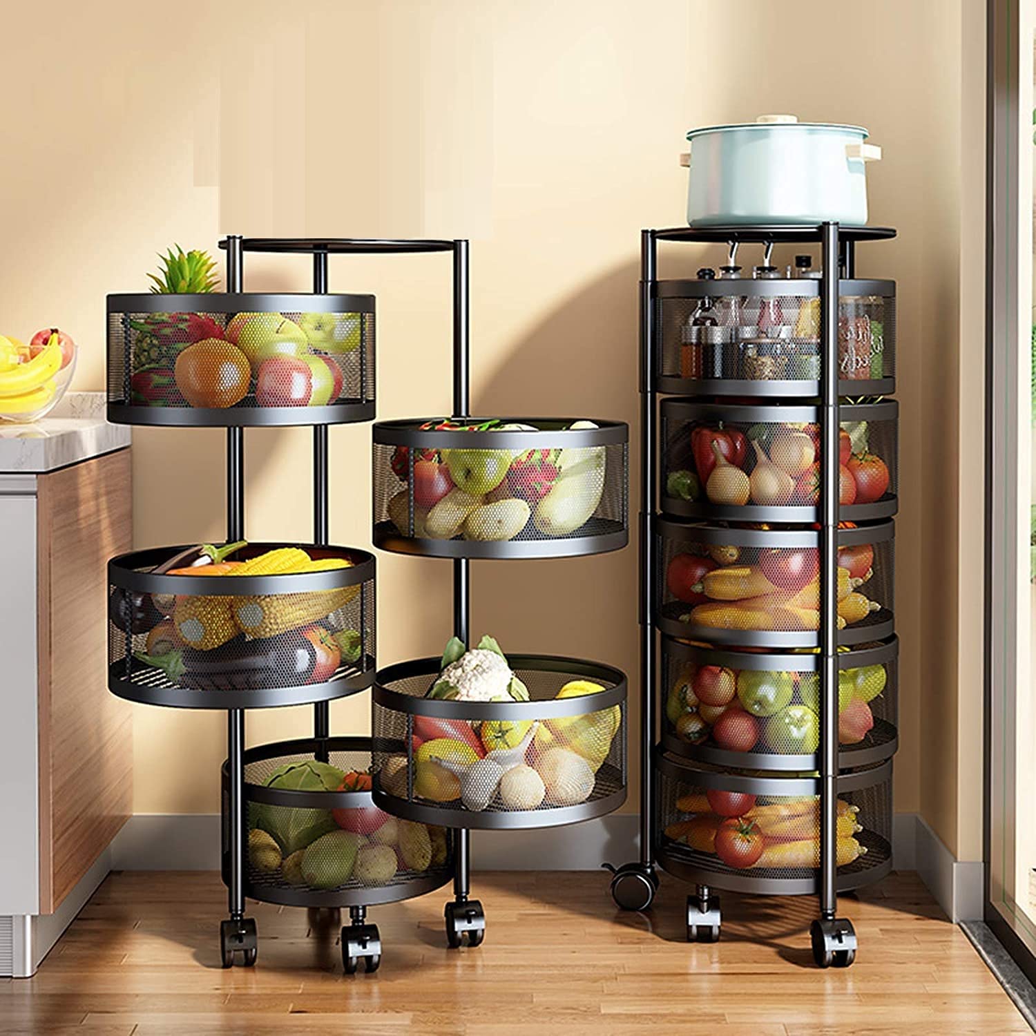 5 Layer Round Shelf.5 Layer Rotatable Kitchen Organizer