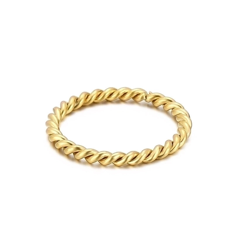 Minimalist Commute Solid Color Stainless Steel 18K Gold Plated Plating Rings