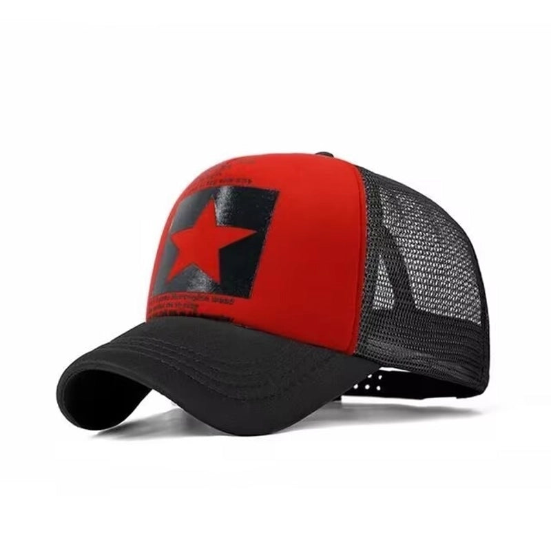 Unisex Basic Minimalist Letter Star Curved Eaves Baseball Cap