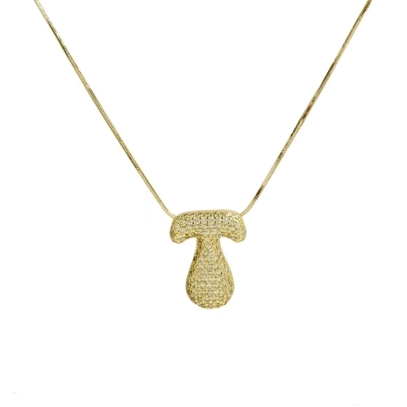 Minimalist Classic Style Letter Copper Plating 18K Gold Plated Pendant Necklace