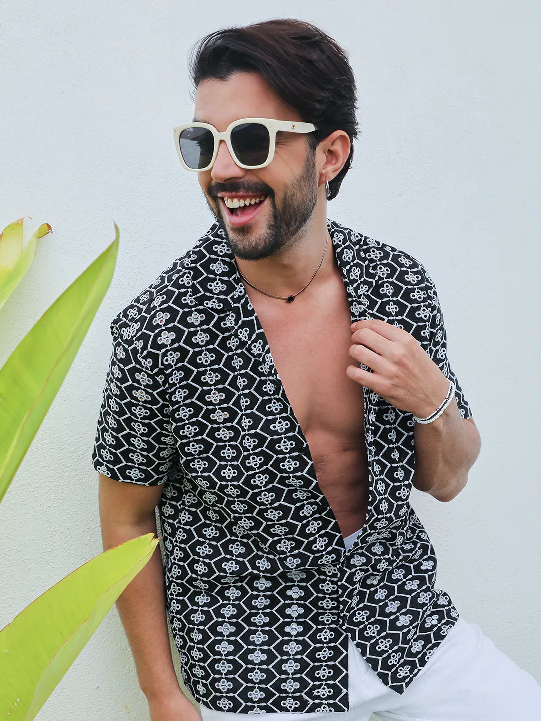 Embroidered Geometric Shirt
