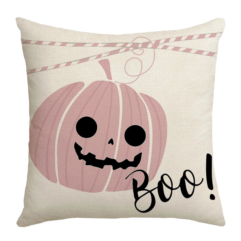 Halloween  Pumpkin Letter Ghost Linen Pillow Cases Couch & Sofa Decor