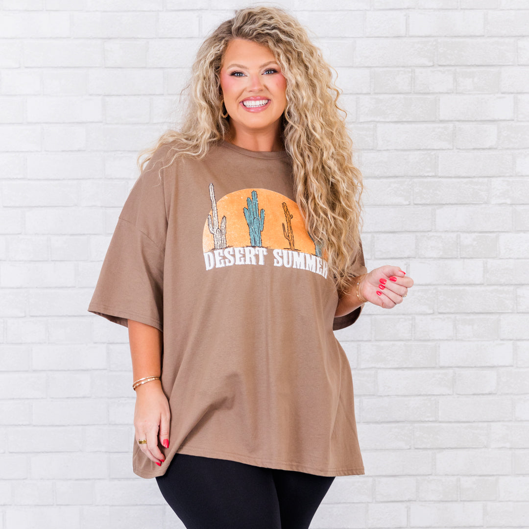 Desert Summer Boyfriend Tee. Espresso