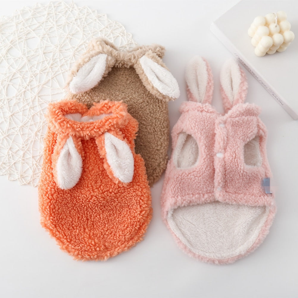 Rabbit Ears Fleece Puppy Hooded Coat