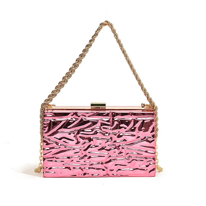 Women's Medium Arylic Solid Color Streetwear Square Lock Clasp Shoulder Bag Crossbody Bag