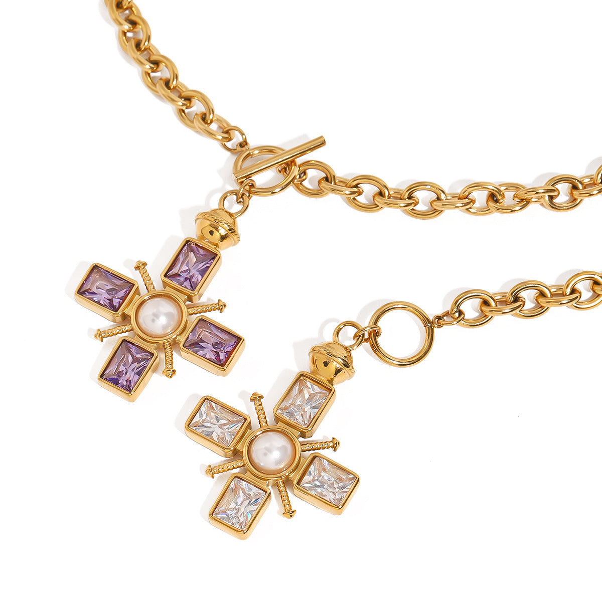Jie Ding Cross Titanium Steel Necklace Jewelry Pendant Stainless Steel