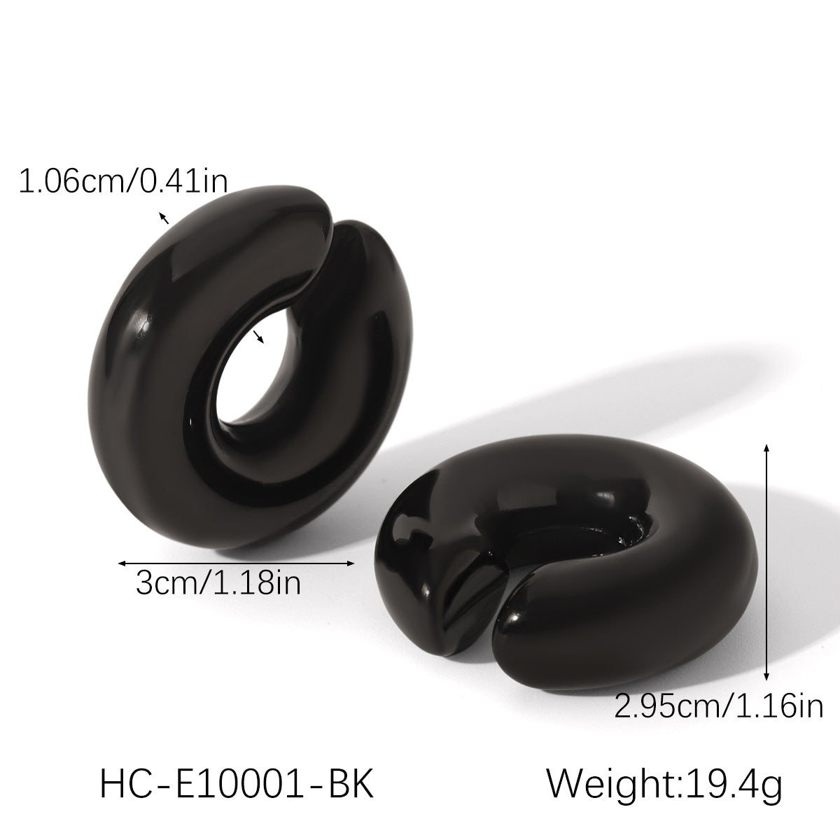 C-Shaped Scale Texture Stainless Steel Ear Bone Clip Striped Hollow Ear Clip Personality Simple Titanium Steel Earrings