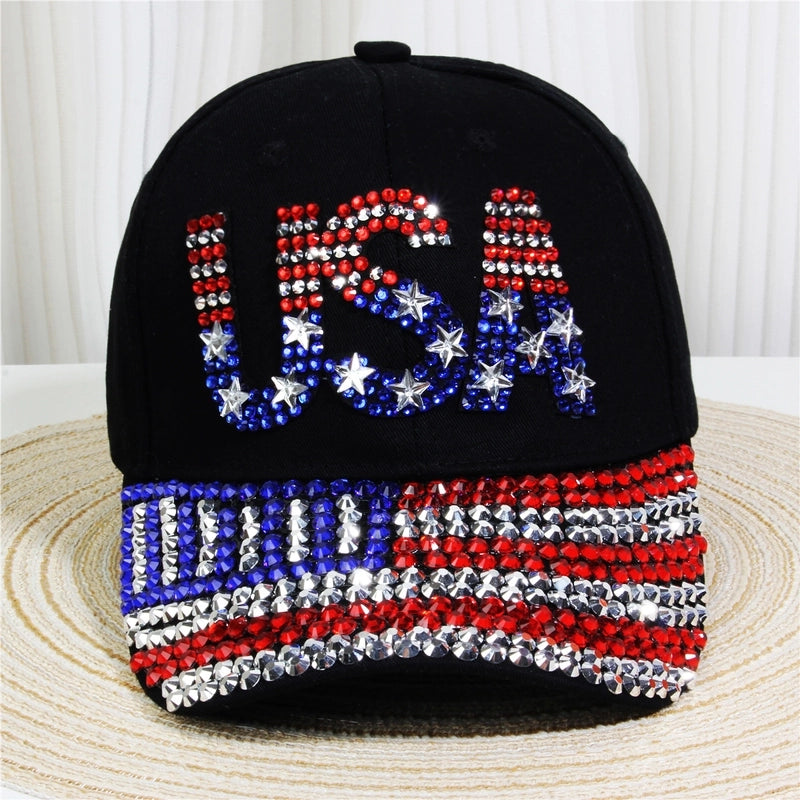 Unisex Streetwear Letter Usa Flower Curved Eaves Baseball Cap