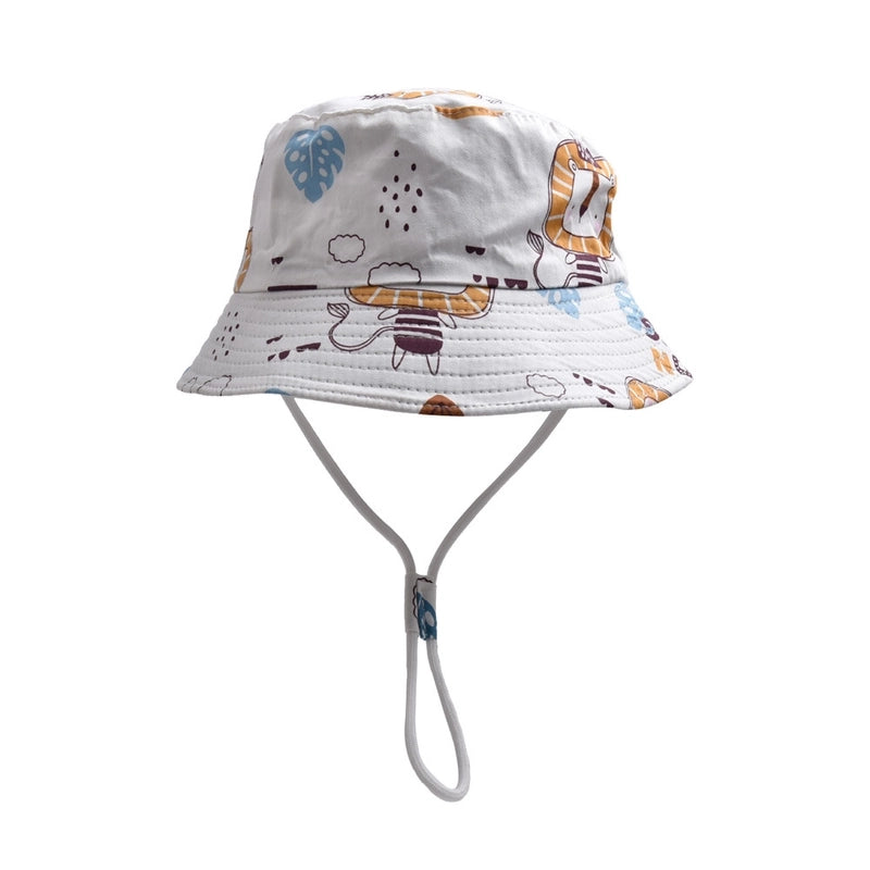 Children Unisex Casual Minimalist Dinosaur Flower Printing Bucket Hat