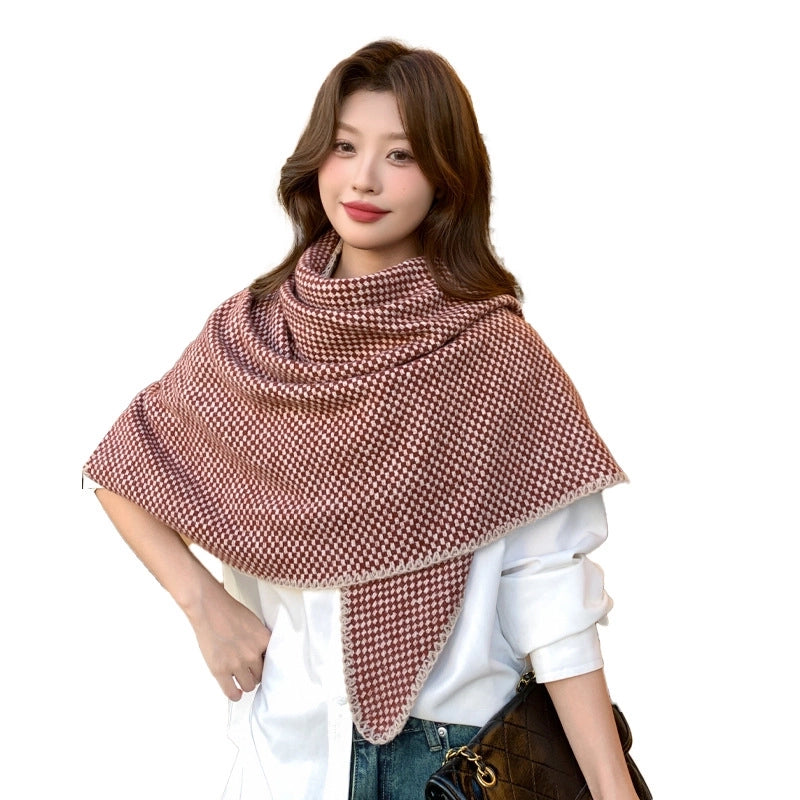 Women's Casual Lattice Imitation Cashmere Shawl