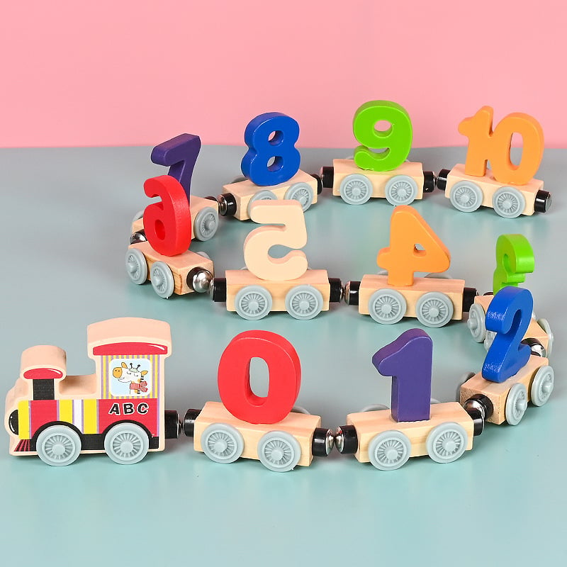 48% OFF 🔥HOT SALE - Numbers And Letters Magnetic Train Puzzle Wooden Toy Car