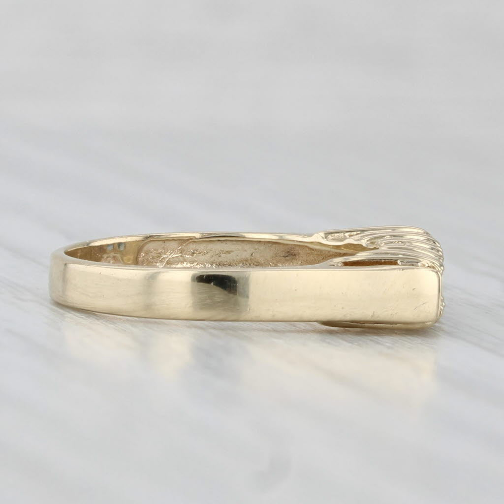 0.75ctw Blue Sapphire Ring 14k Yellow Gold Sz 5.5 Stackable Band Bridal Wedding