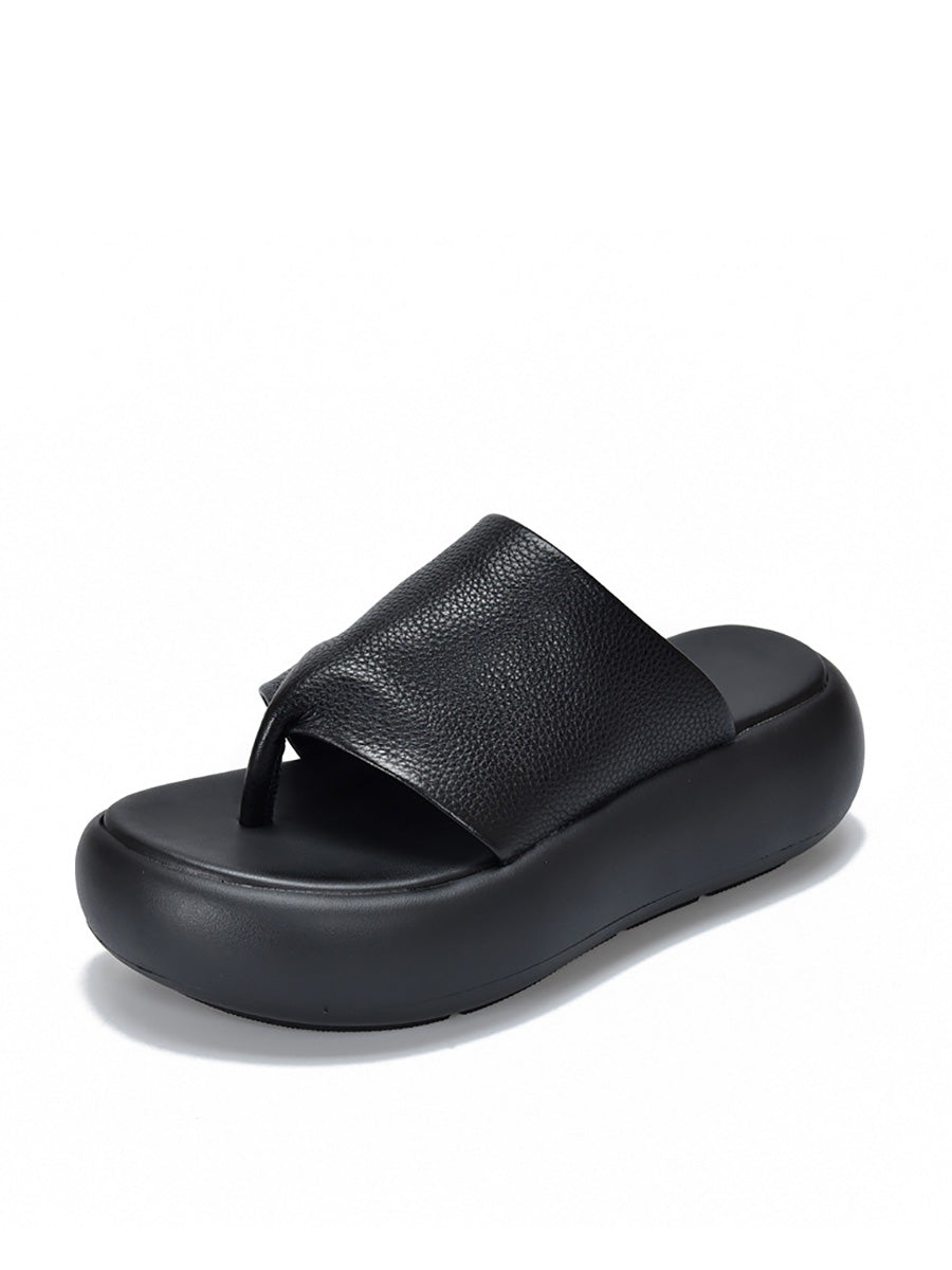 Women Summer Casual Pure  Color Platform Slippers