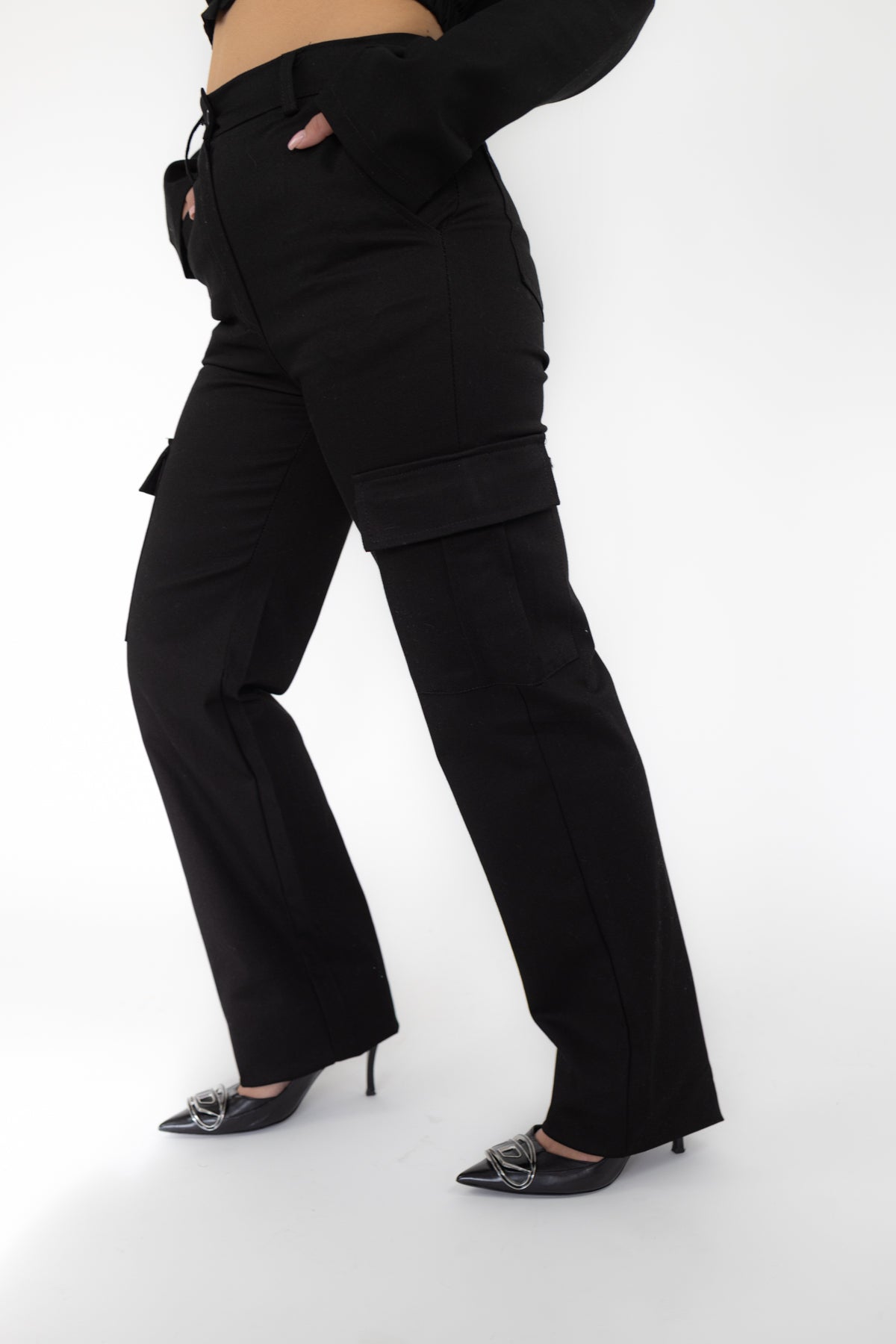 Talia Stretch Cargo Pants BLACK