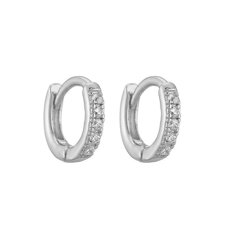 1 Pair Casual Minimalist Classic Style Round Plating Inlay Copper Zircon 18k Gold Plated Hoop Earrings