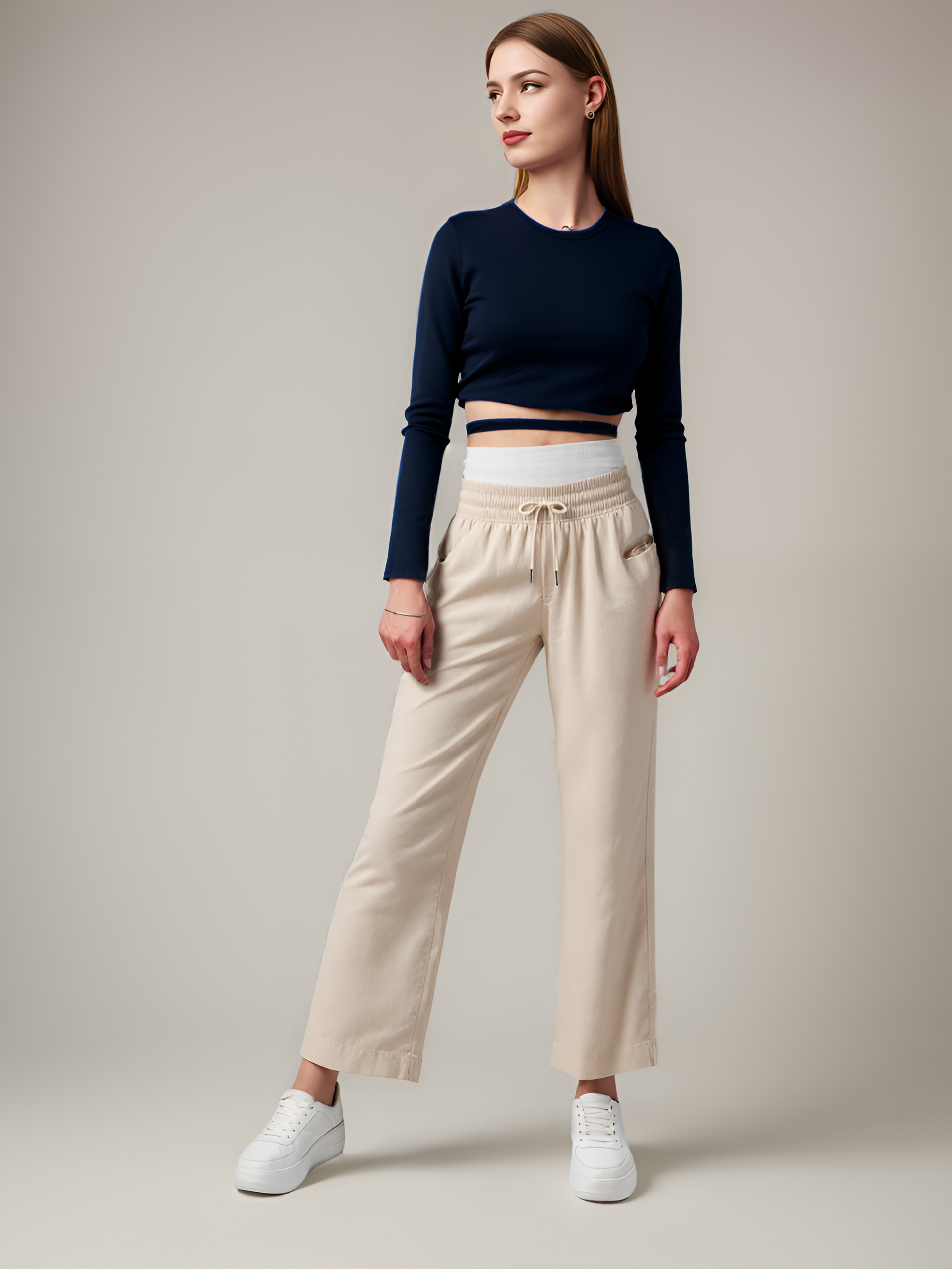 Soft Elastic Wide Length Pants