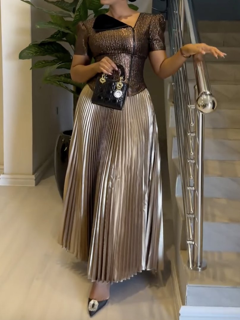 Luxury Pleated Cocktail Dress