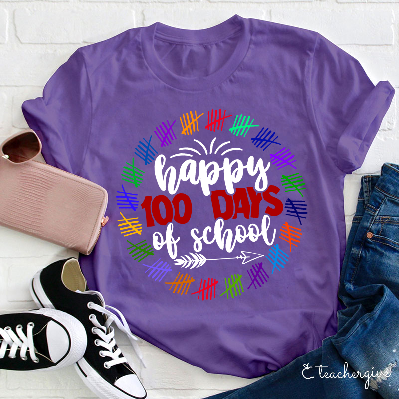 Happy 100 Days Of School Teacher T-Shirt