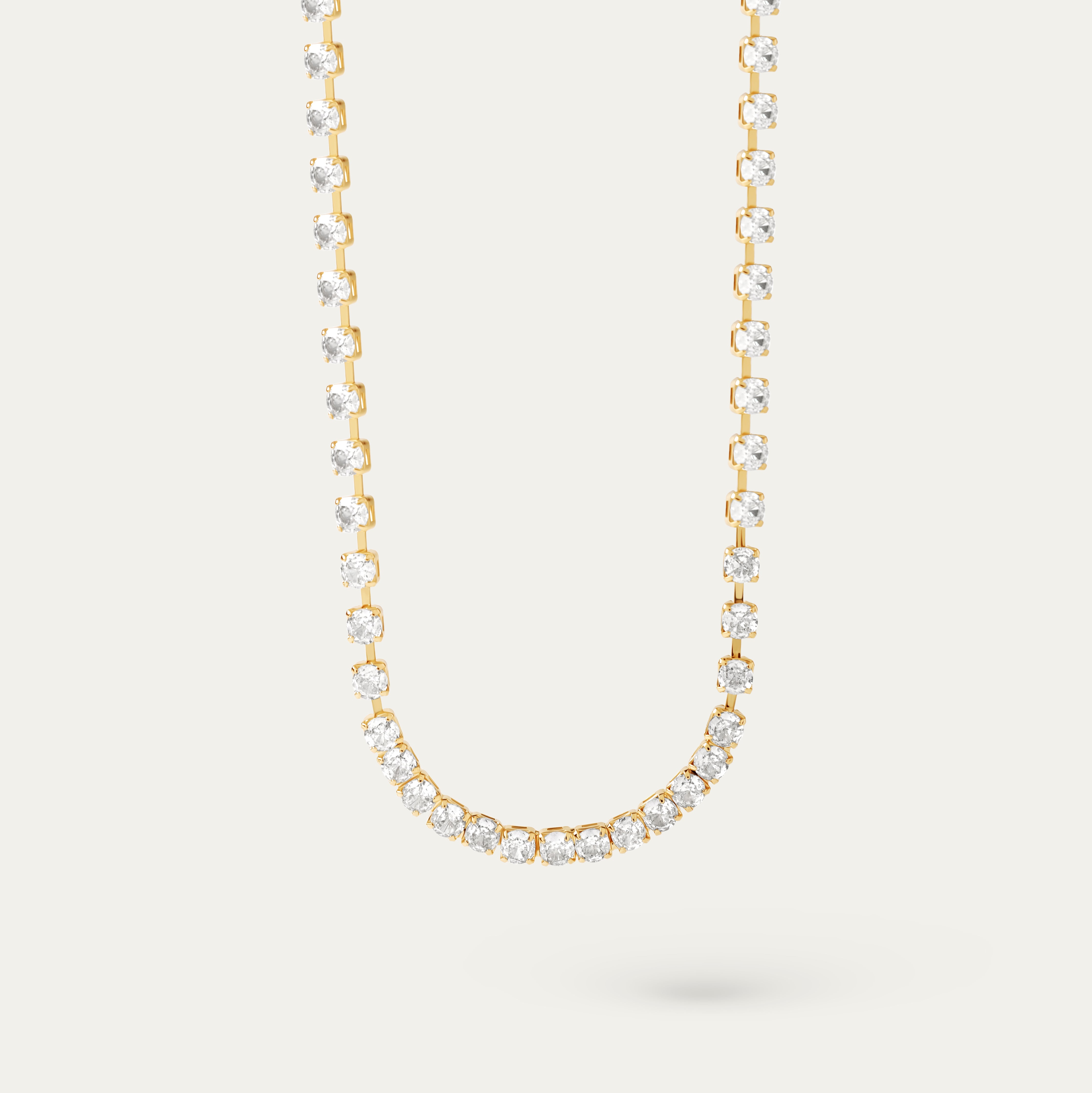 Tenisia CZ Necklace (18K Gold Brass)
