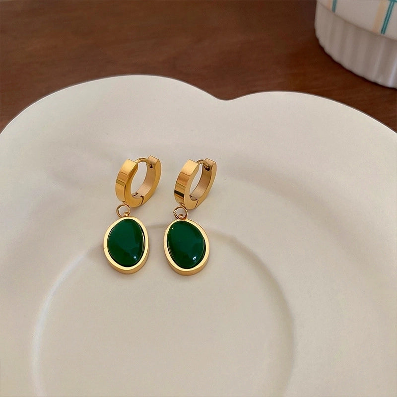 Retro Heart Shape Bow Knot Copper Inlay Zircon Drop Earrings 1 Pair